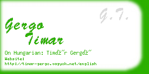 gergo timar business card